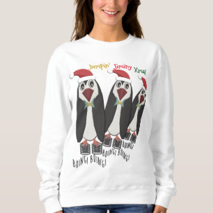 T-shirt Saltando o Natal iminente - Pinguins engraçados