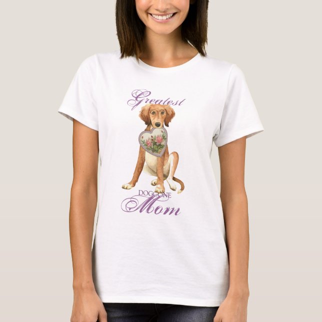 T-shirt Saluki Heart Mãe (Frente)