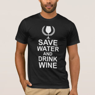 T-shirt Salvar a água e beba o vinho
