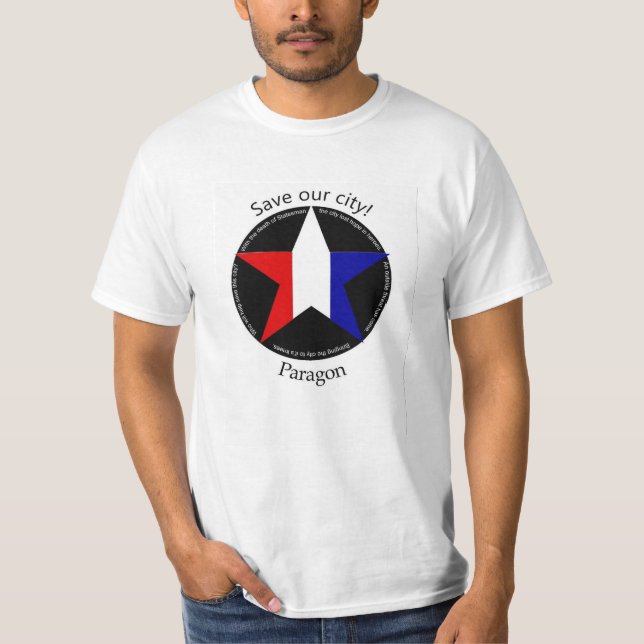 T-shirt Salvar a cidade do modelo (Frente)