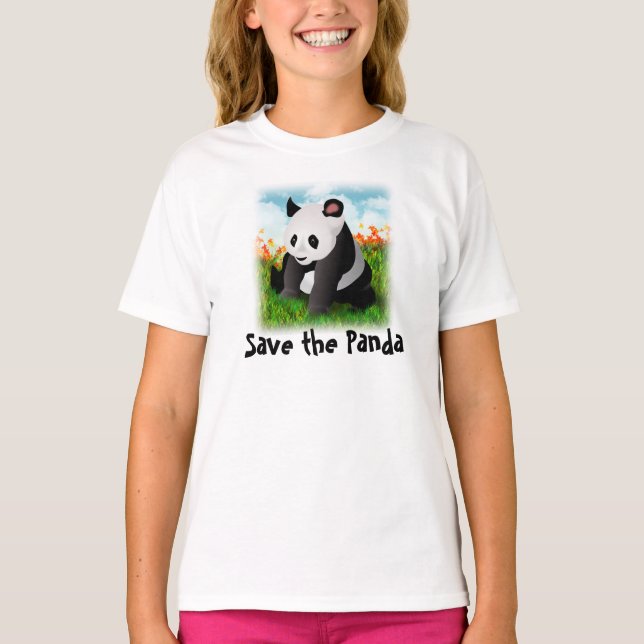 T-shirt Salvar a panda (Frente)