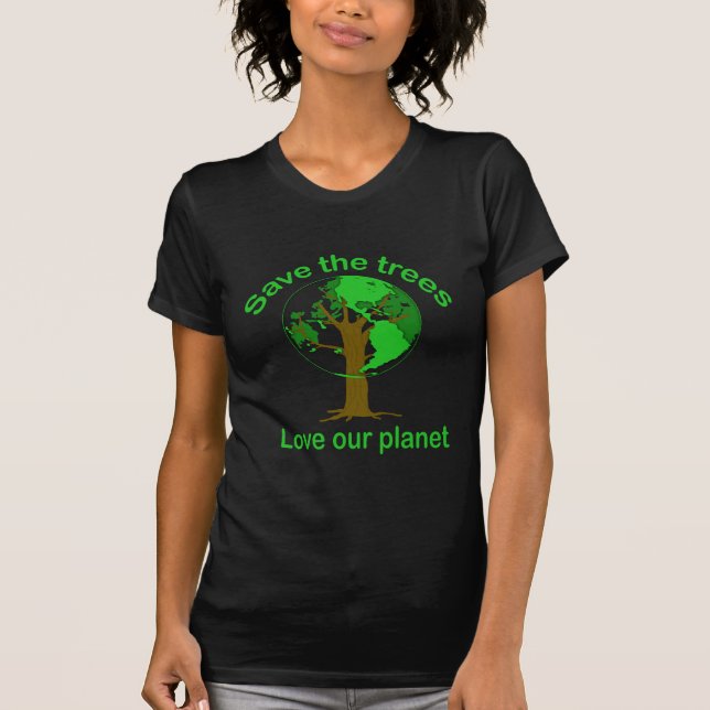 T-shirt salvar as árvores (Frente)