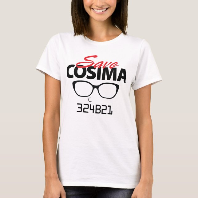 T-shirt Salvar Cosima do preto órfão (Frente)