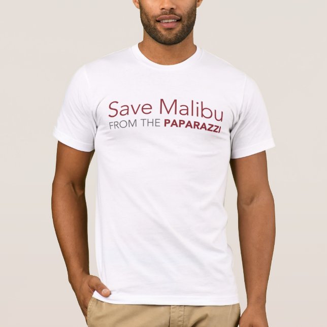 T-shirt Salvar Malibu dos paparazzi (Frente)