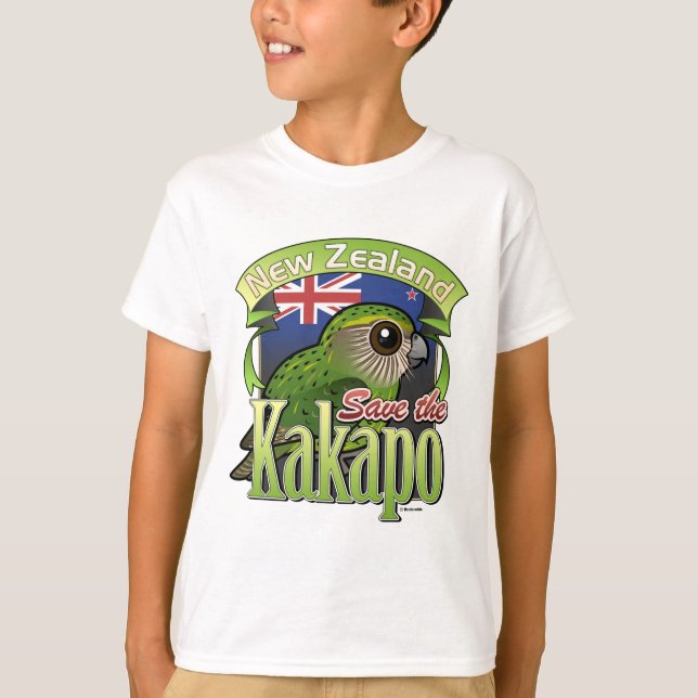 T-shirt Salvar o Kakapo de Nova Zelândia (Frente)