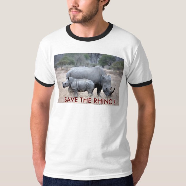 T-shirt Salvar o rinoceronte! (Frente)