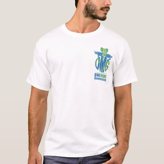 T-shirt Salvar o rinoceronte preto (Frente)