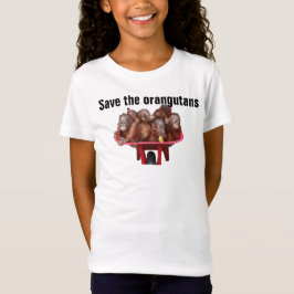 T-shirt Salvar os animais pstos em perigo orangotango