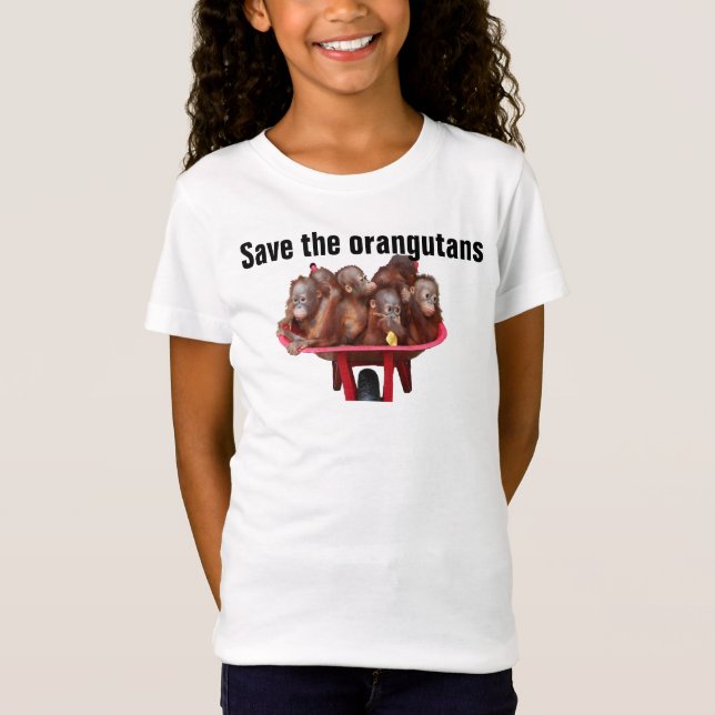 T-shirt Salvar os animais pstos em perigo orangotango (Frente)