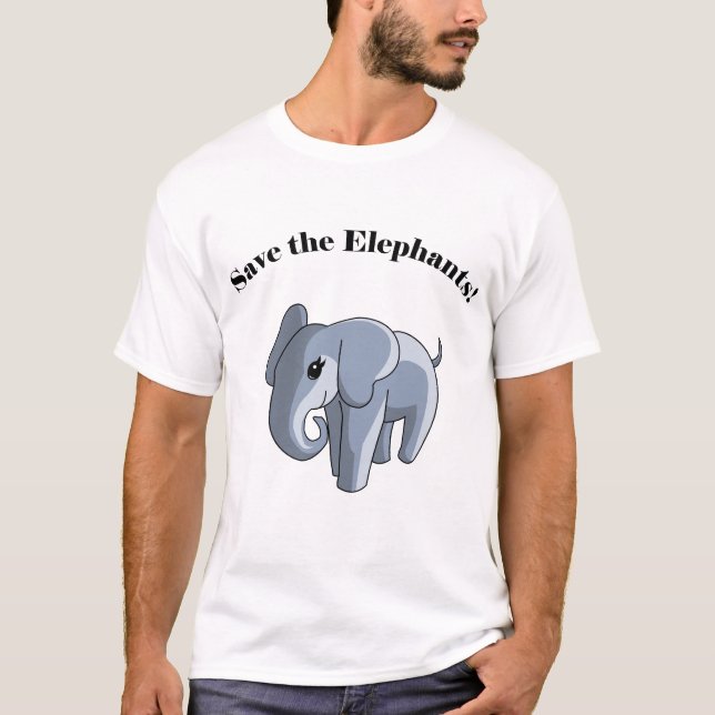 T-shirt Salvar os elefantes! (Frente)