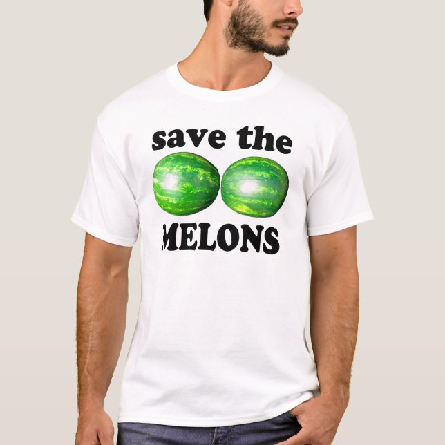 T-shirt salvar os melões no branco (Frente)