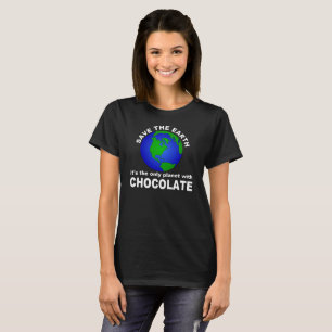 T-shirt Salve a Terra, para o Chocolate
