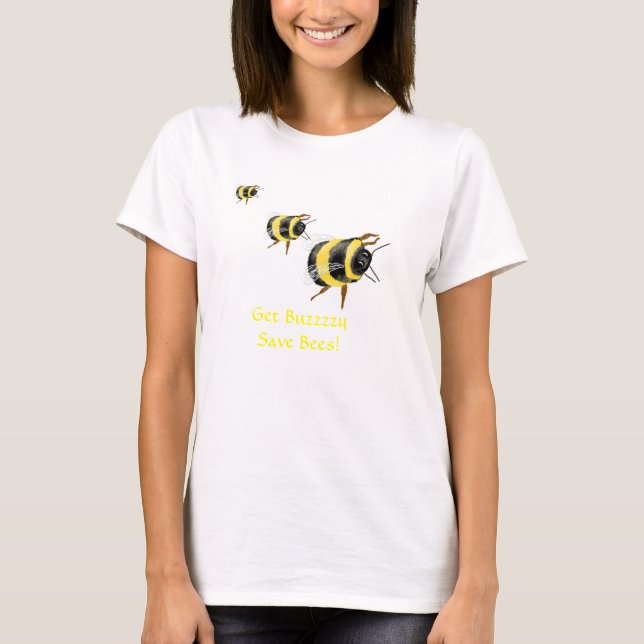 T-shirt SALVE ABELHAS e Salve o mundo (Frente)