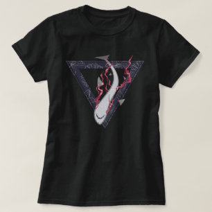 T-shirt salvem nossos tubarões SOS triângulo floral