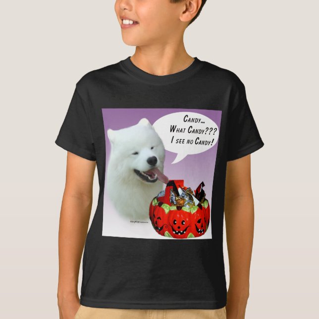 T-shirt Samoyed Halloween Candy (Frente)