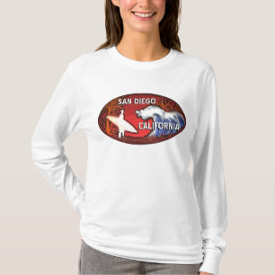 T-shirt San Diego California surfer art senhoras hoodie