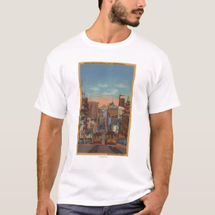 T-shirt San Francisco, CA - teleféricos que vão acima
