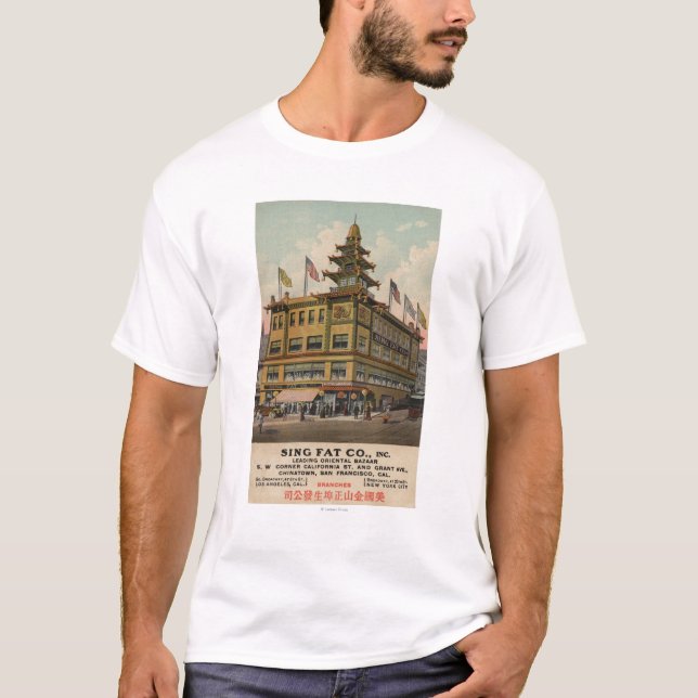 T-shirt San Francisco, CAChinatown AdSing Co. gordo (Frente)