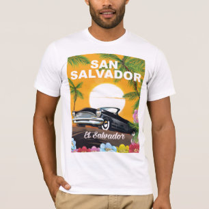 T-shirt San Salvador, poster de viagens retrô de El Salvad