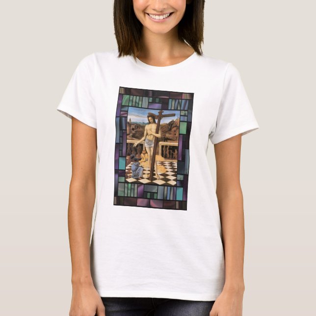 T-shirt Sangue Vintage Da Arte Religiosa Redenha (Frente)