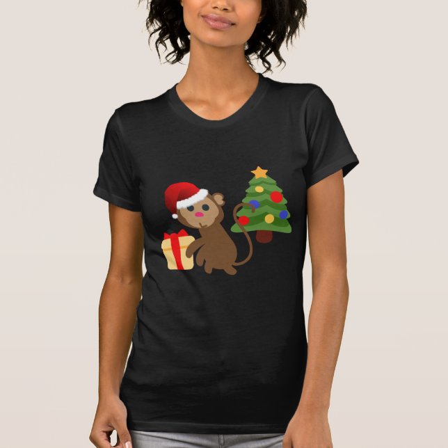 T-shirt santa claus monkey emoji (Frente)
