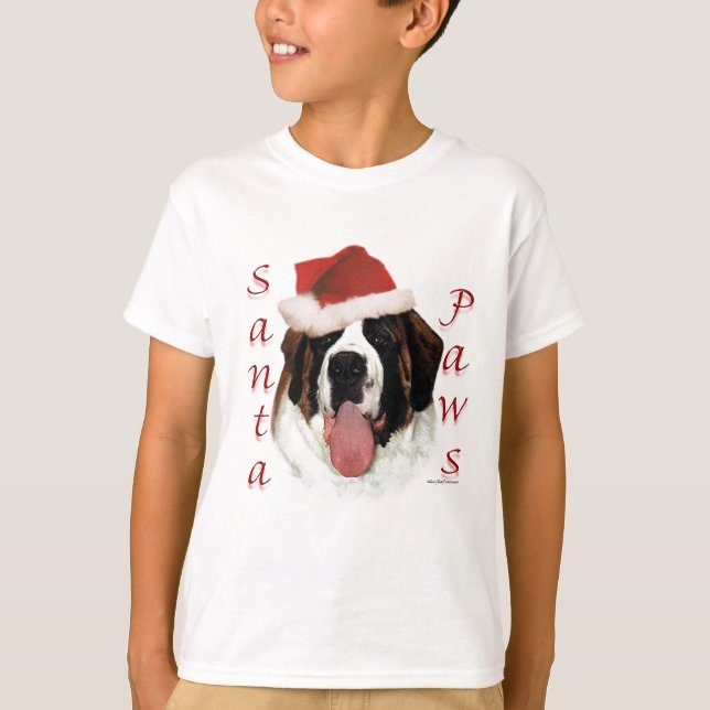 T-shirt Santo Bernard Papais noeis Paws (Frente)