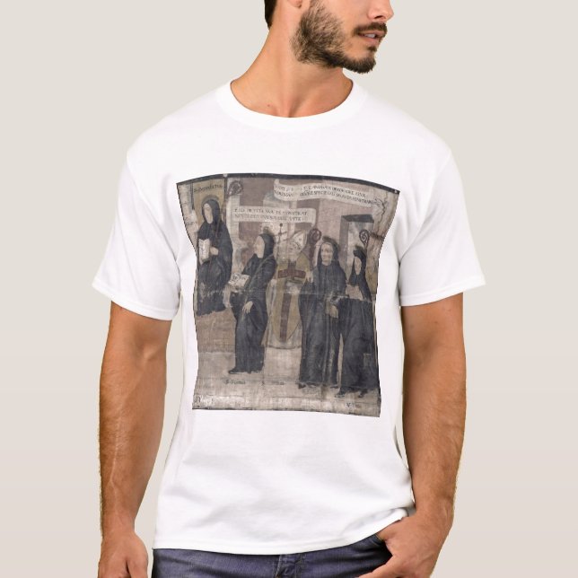 T-shirt Santo Robert e vário licor beneditino (Frente)