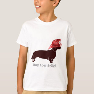 T-shirt Sapador-bombeiro "estada do Dachshund baixa "