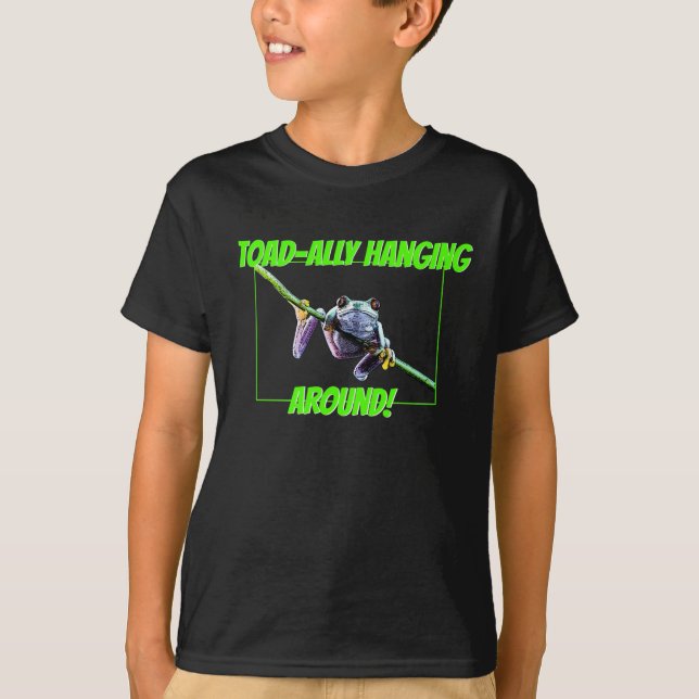 T-shirt sapo-aliado que pendura ao redor (Frente)