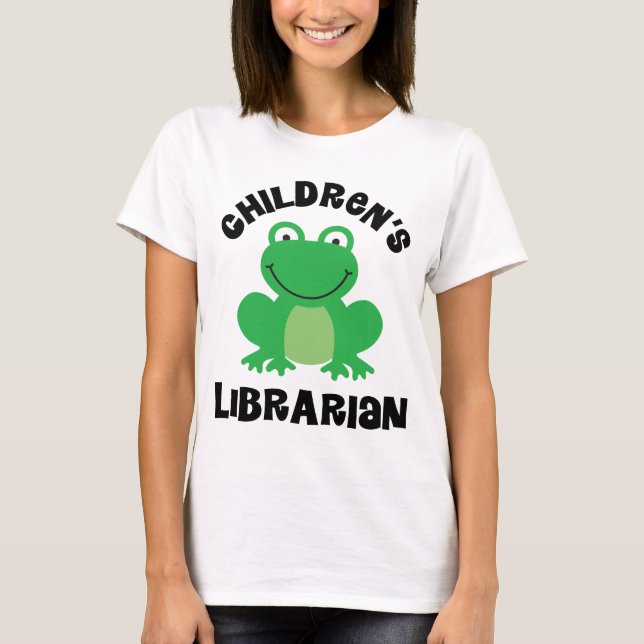 T-shirt Sapo da biblioteca do bibliotecário de crianças (Frente)
