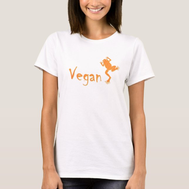 T-shirt Sapo da laranja do Vegan (Frente)