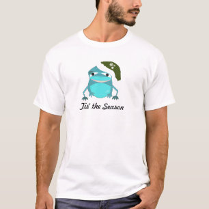 T-shirt Sapo de Boca Larga com um Chapéu Festivo
