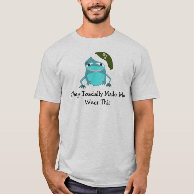 T-shirt Sapo de Natal Engraçado Com Dito (Frente)