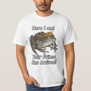 T-shirt Sapo Príncipe "Aqui estou, Seu Príncipe Chegou!"