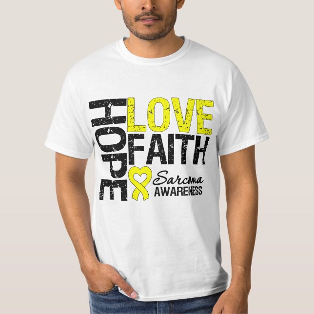 T-shirt Sarcoma Hope Love Faith (Frente)