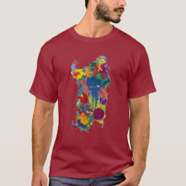 T-shirt Sardenha, mapa de tinta