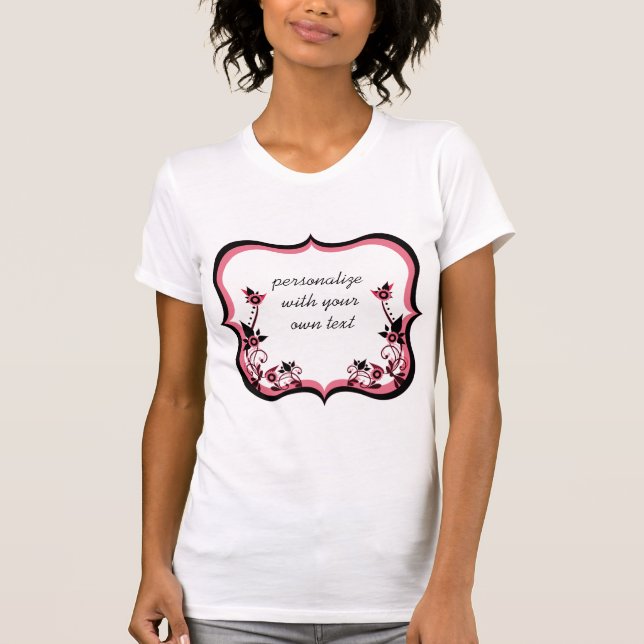 T-shirt Sassy Floral Frame Women's Tee, rosa (Frente)