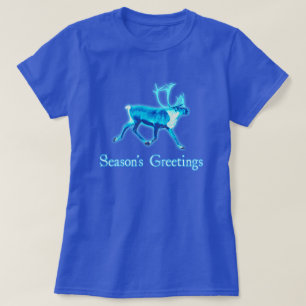 T-shirt Saudações da temporada - Azul das Caraíbas (Reinde