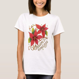 T-shirt Saudações da temporada de Natal com Poinsettias fo