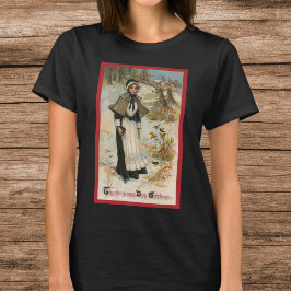 T-shirt Saudações do Dia de Ação de Graças com uma Mulher 