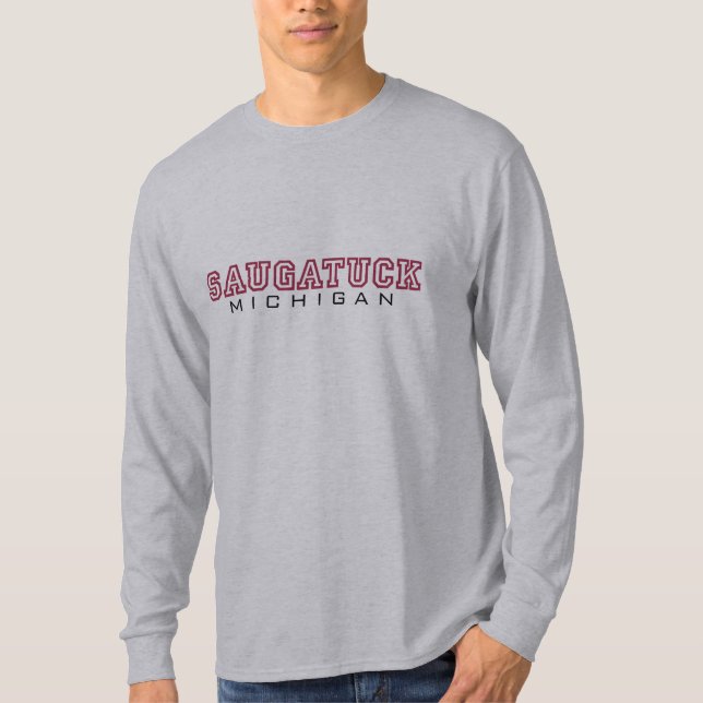 T-shirt Saugatuck MI - Letras (Frente)