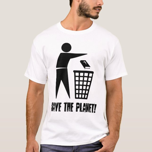 T-shirt Save the Planet! (Clara) (Frente)
