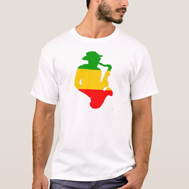 T-shirt Saxofone de Rasta (Frente)