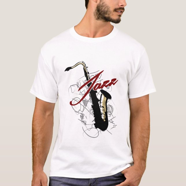 T-shirt Saxofone do jazz (Frente)