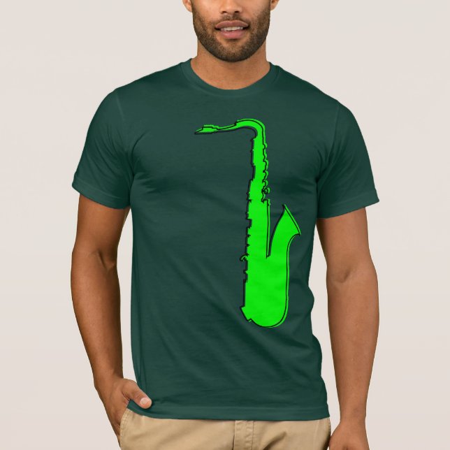 T-shirt saxofone do oddRex (Frente)