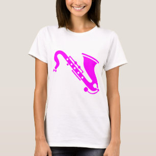 T-shirt Saxofone - magenta