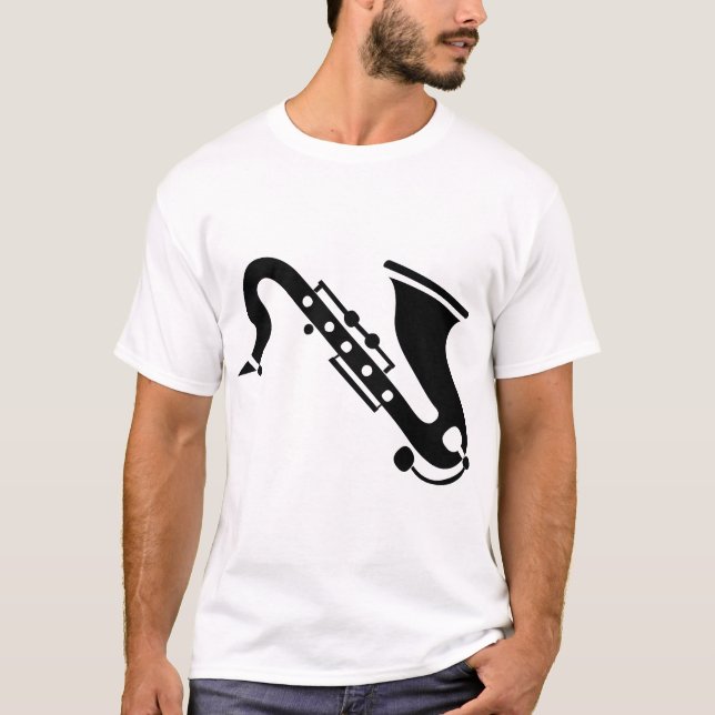 T-shirt Saxofone - Preto (Frente)