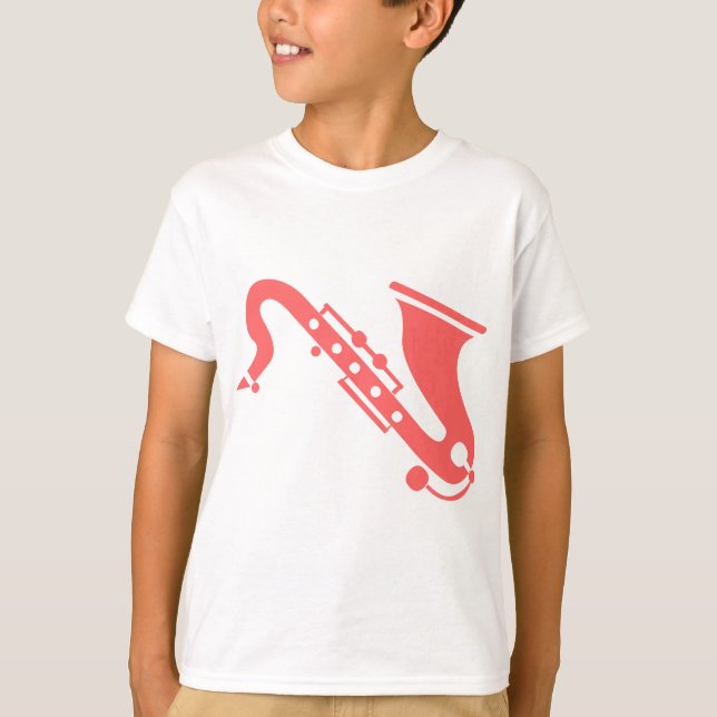 T-shirt Saxofone - Rosa Tropical (Frente)
