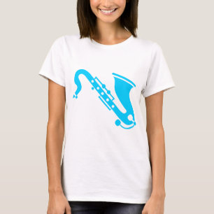 T-shirt Saxofone - Sky Blue