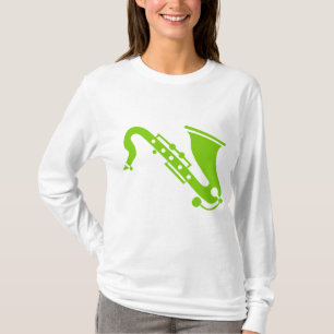 T-shirt Saxofone - Verde marciano